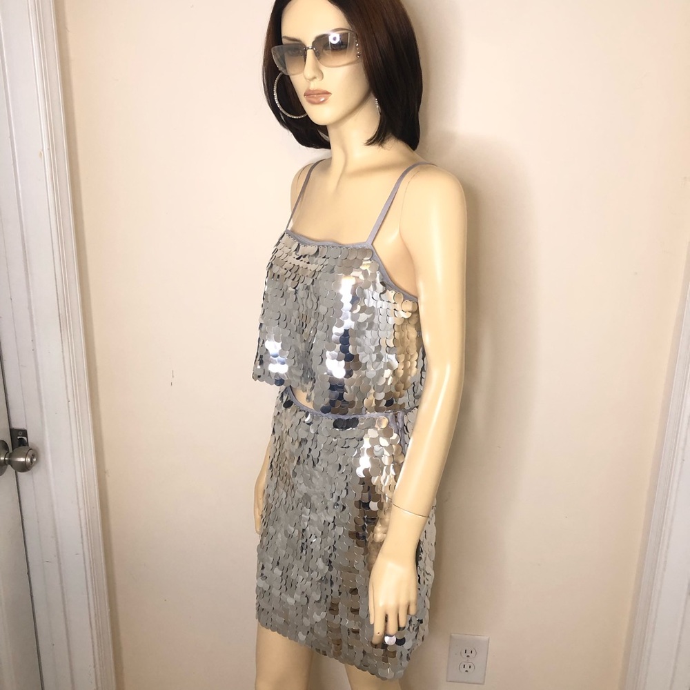 wild fable Silver Sequin Crop Top & Mini Skirt Set - Picture 5 of 13